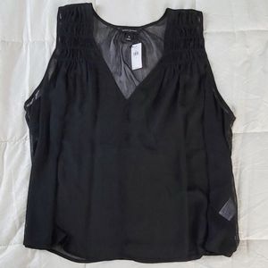 Banana Republic XL Black Sheer Tank Top